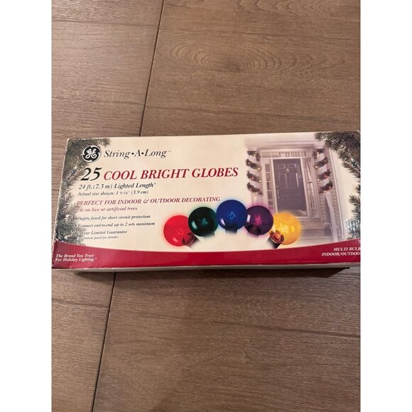 VTG NEW Cool Bright Globes 25 Christmas Lights Set Multicolor Bulb RARE HTF - Picture 4 of 8